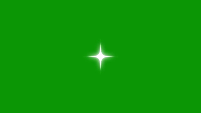Glowing shinning stars, white star blinking animation, magical starry sky with twinkling stars, Sparkle twinkling star animation video, glowing green screen background. 4K loop video animation