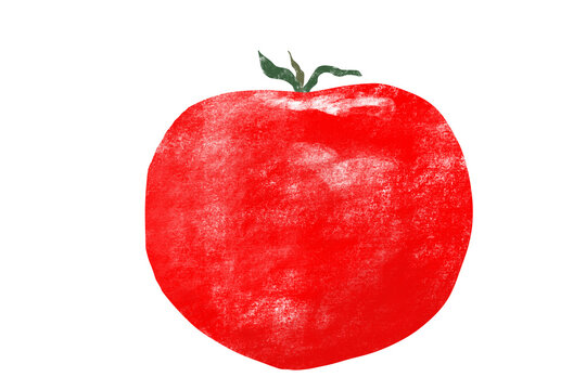 Crayon Style Vegetables and Fruits Series: &ldquo;Tomato&rdquo;
