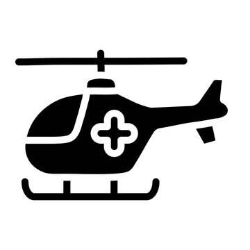 Rescue Helicopter Vector Glyph Icon Design