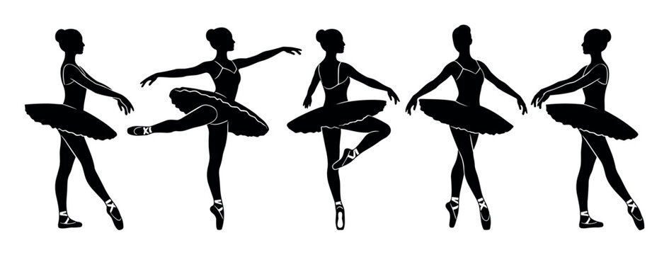 Ballet and dance vector illustration with ballerinas tutus and pointe shoes for marketing in flat vector style