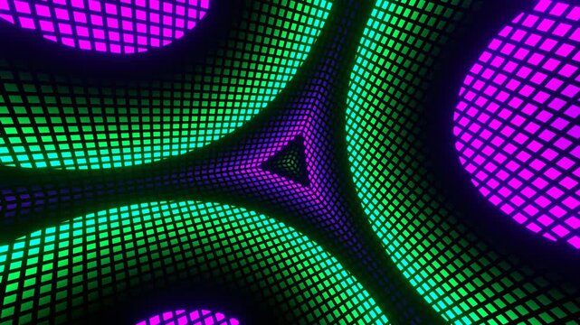 Purple and Turquoise Converging Energy Waves Background VJ Loop in 4K