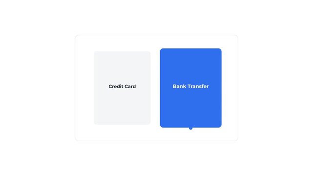 Digital payment method selection interface animation