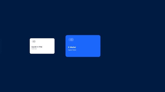 Banking app ui animation showing credit card selection process