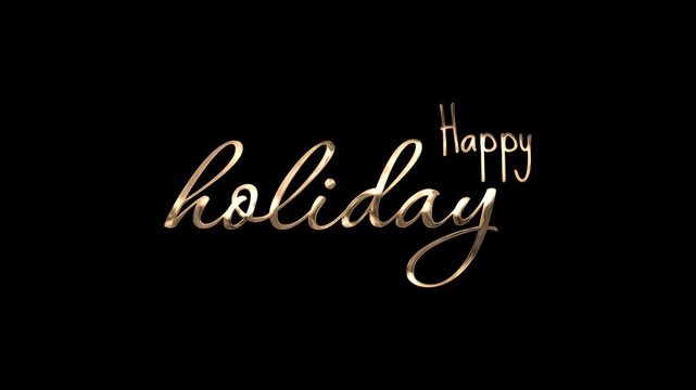 Happy Holidays Handwritten Animation with beautiful lettering in gold color. The text features a beautiful particle reflection effect. Perfect for holiday
greeting cards, social media posts.