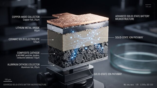microstructure energy storage lithium metal anode cathode electrolyte ceramic copper collector aluminum collector ion pathway composite particles binders additives copper foil