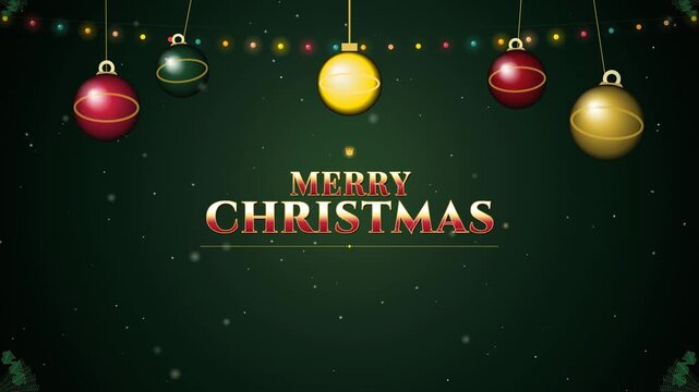christmas greeting animation background looping with snowflake