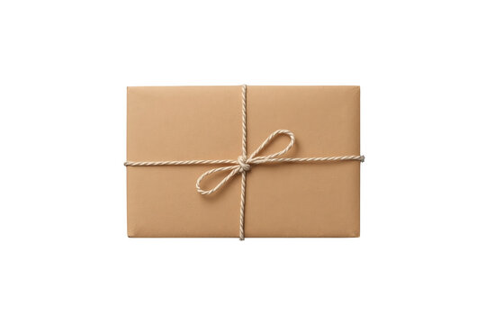 Crisp brown paper gift package graphic element