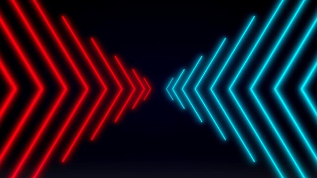 Animated Neon Glowing Geometric Lines Tunnel Cyber Grid Motion Graphic Motion Graphic Loop Featuring Modern Design Elements for Digital Media and Corporate Presentations