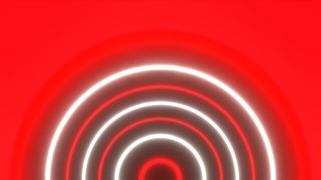 Red and White Neon Semicircles Blinking Background VJ Loop in 4K
