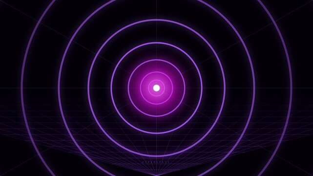 Animated Neon Glowing Geometric Lines Tunnel Cyber Grid Motion Graphic Motion Graphic Loop Featuring Modern Design Elements for Digital Media and Corporate Presentations