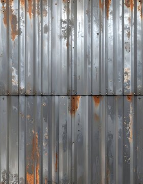 Rusty Corrugated Metal Sheet Texture with Industrial Grunge Background