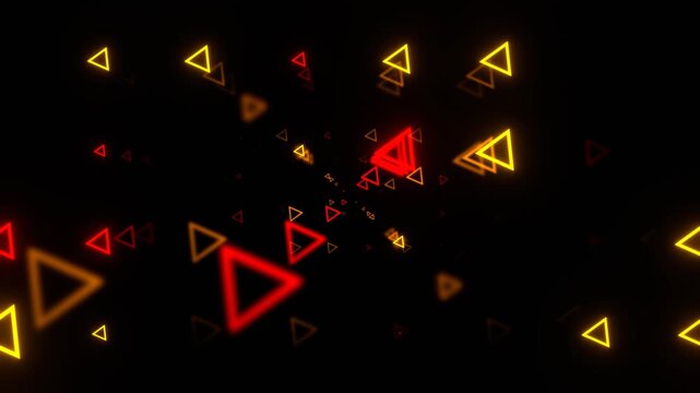Red and Yellow Flashing Neon Resizable Triangles Background VJ Loop in 4K