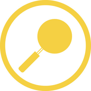 Yellow circle magnifying glass search icon interface symbol vector illustration