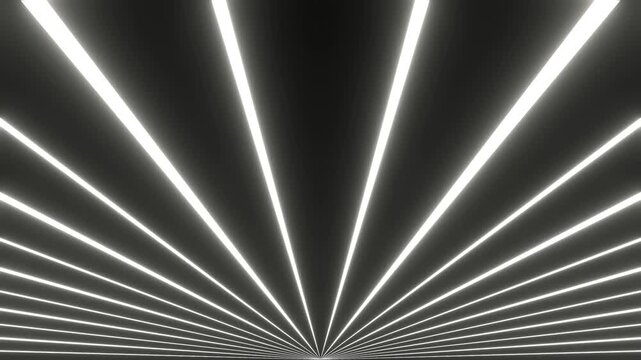 White Neon Rays Diverge in Different Directions Background VJ Loop in 4K
