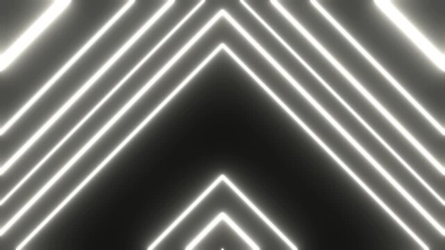 White Neon Rays Triangular Movement Background VJ Loop in 4K