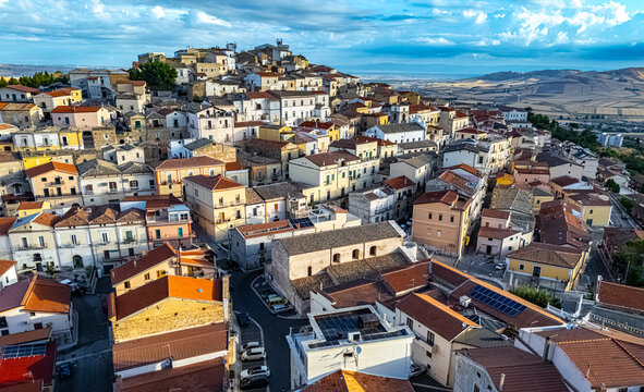 Aerial view of Candela in the Province of Foggia, Apulia, Italy