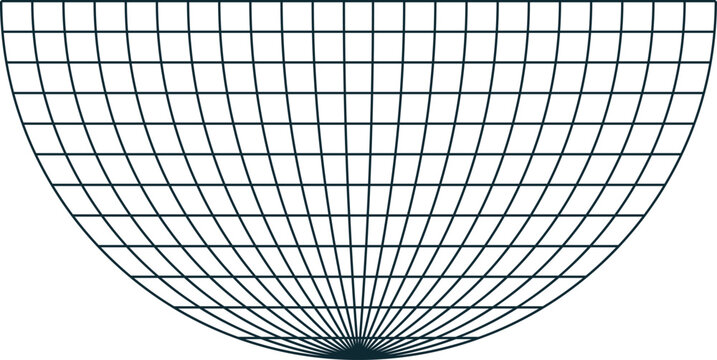 Grid lines forming a concave surface or mesh network