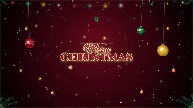 christmas greeting animation background looping with snowflake