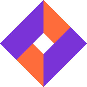 Abstract geometric diamond shape creating interlocking design