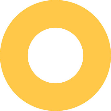 Yellow torus shape geometric graphic design element