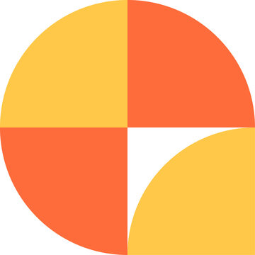 Abstract geometric circle creating modern data graph