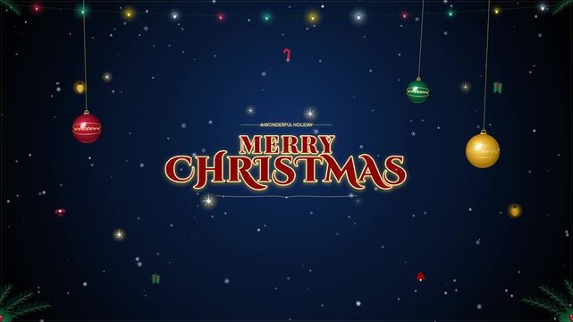 christmas greeting animation background looping with snowflake