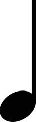 Obraz premium Black quarter note musical symbol on white background