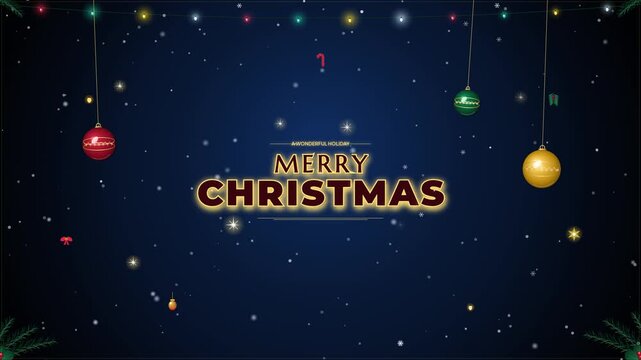 christmas greeting animation background looping with snowflake