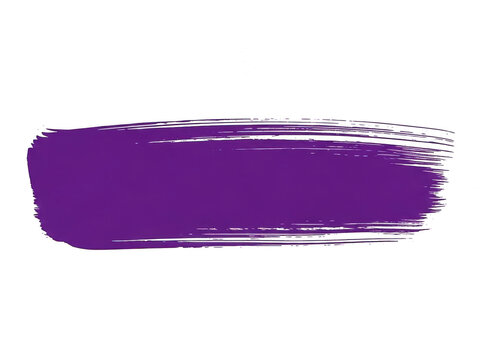 Purple paint brush stroke texture on canvas isolated on transparent background