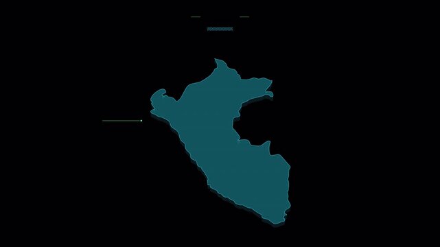 Digital animation showing the country of Peru with its flag colors and map border.