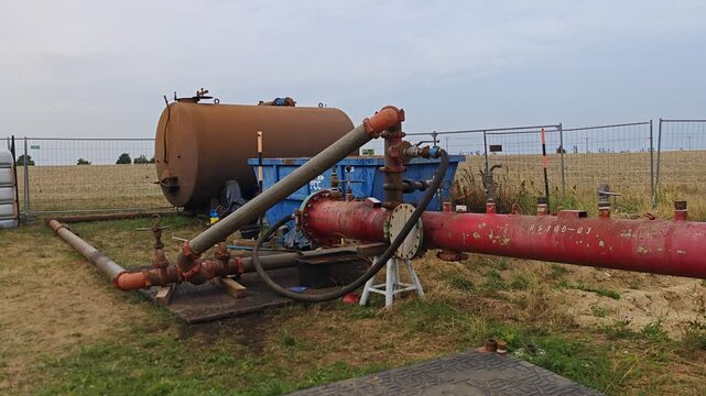 Leakage test equipment connected to a new gas pipeline