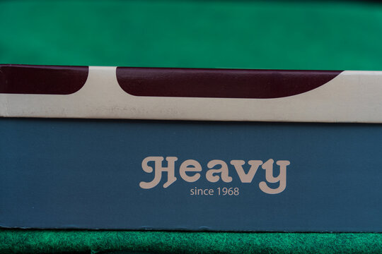 Bangkok, Thailand - 23 September 2026 : A shoes box from Heavy Shoes is a Thai leather shoe brand established in 1968