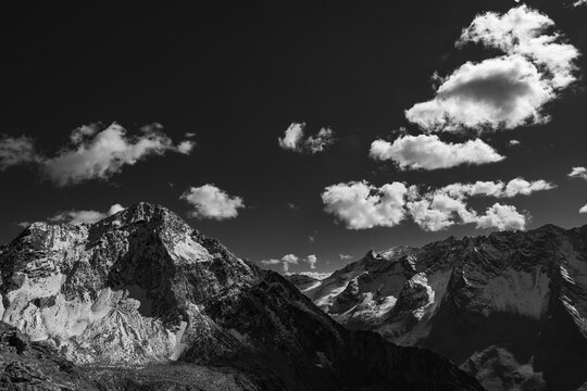 Sellrain mountains with interesting clouds, Sellrain, Innsbruck, Tyrol, Austria