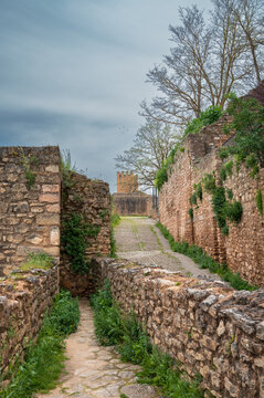 Historical landmark Murallas Del Carmen, the ancient defensive walls of Ronda town, Spain