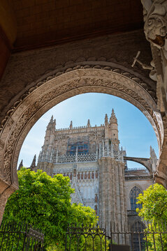 Seville Cathedral of the Saint Mary of the Sea with an incredibly valuable artistic heritage, located in Spain
