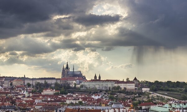 Views of Prague Castle and Mal&aacute; Strana with St. Vitus Cathedral, Prague, Czech Republic