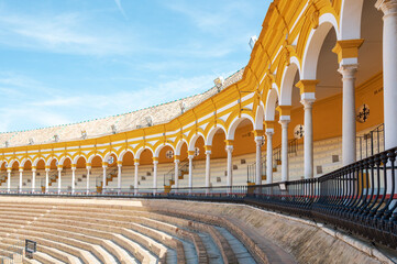 The Plaza de Toros de la Real Maestranza de Caballeria de Sevilla, a landmark in Spanish bullfighting, Spain © mtphoto19
