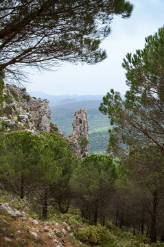 Cerro Coros, a popular hiking destination located in the Sierra de Grazalema Natural Park in Andalucia, Spain
