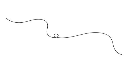 Obraz premium Depicting a wave line art in continuous one line style, featuring an editable stroke vector design.