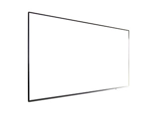 Obraz premium Angled perspective tv screen mockup for digital cinema presentation. Blank flatscreen smart