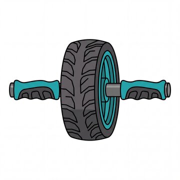 Ab roller cartoon isolated on white background