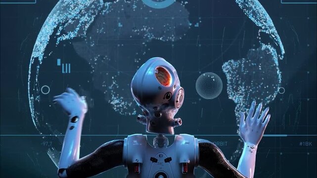 Artificial intelligence robot animatin clip
