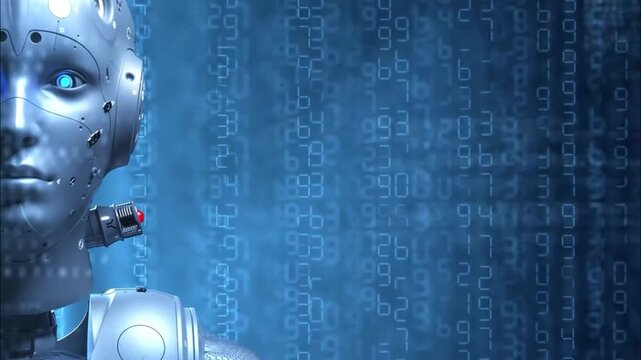 Artificial intelligence robot animation clip