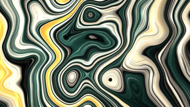Dark green cream and gold abstract liquid background