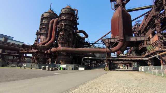 Historic blast furnaces and industrial structures at the Lower V&iacute;tkovice complex in Ostrava, Czechia.