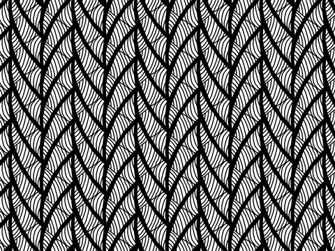 Elegant black and white seamless geometric herringbone chevron pattern.