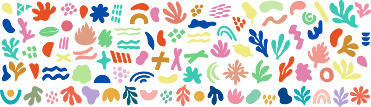 Set of abstract organic shapes elements for patterns