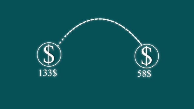 Money Transfer and Digital Payment Animation with Dollar Currency Icons