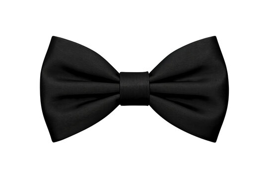 Formal black fabric bow tie with a tight central knot