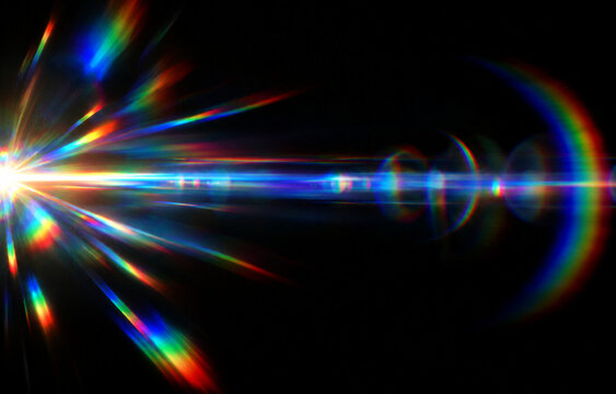 RGB Chromatic Aberration Prism Light Overlay with Color Split Lens Flare